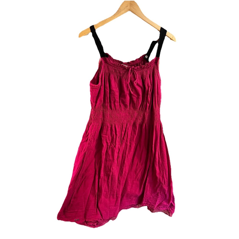 Converse All Star Magenta Smocked Knee Length Boho Sporty Dress Large